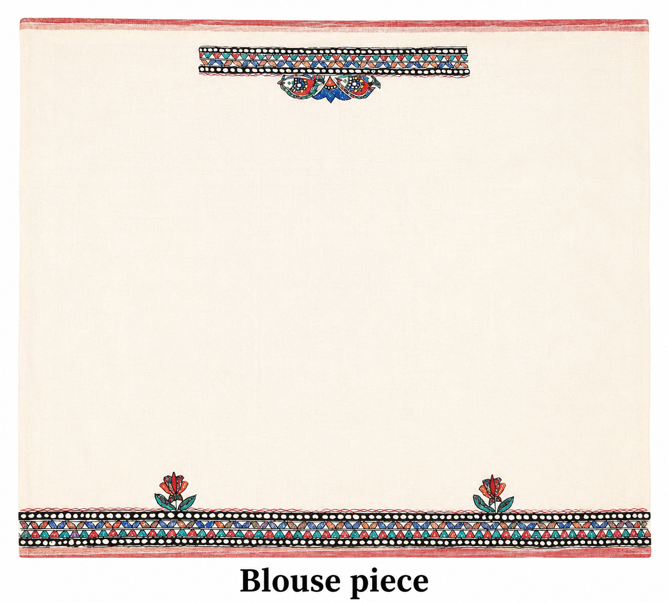 Hand-painted Tussar Munga Silk Saree with All-Over Madhubani Painting & Rich Zari Border