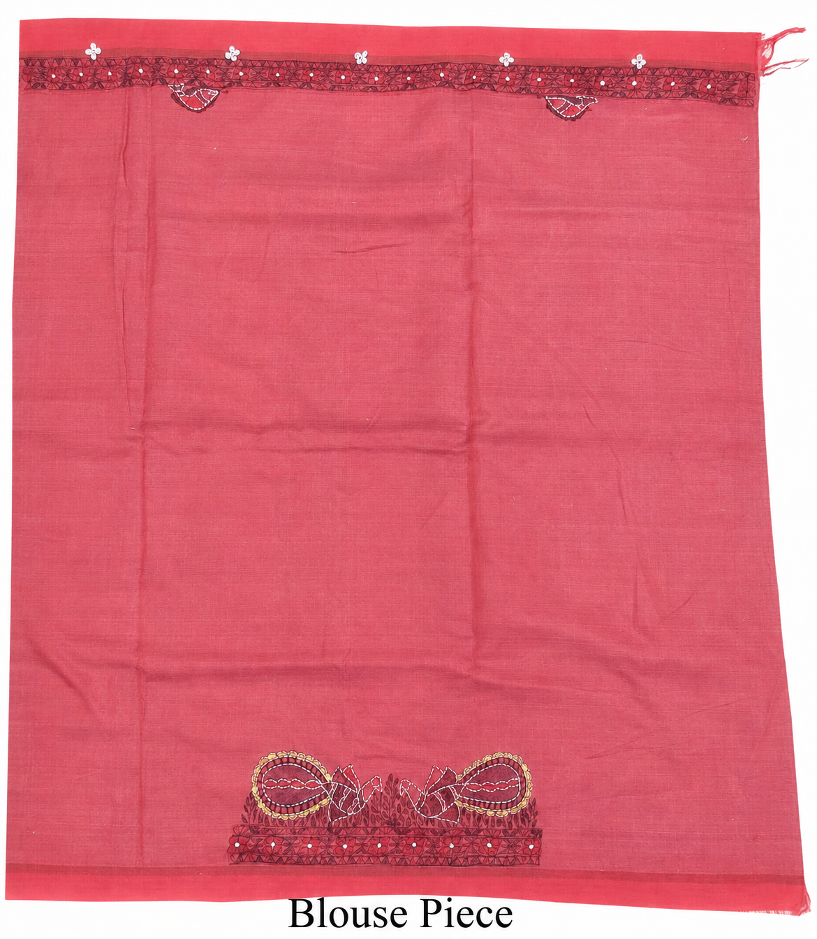 Hand-painted Desi Tussar Silk Saree with All-Over Madhubani Art, Doli Ka Haar Theme & Sujni Buti Border