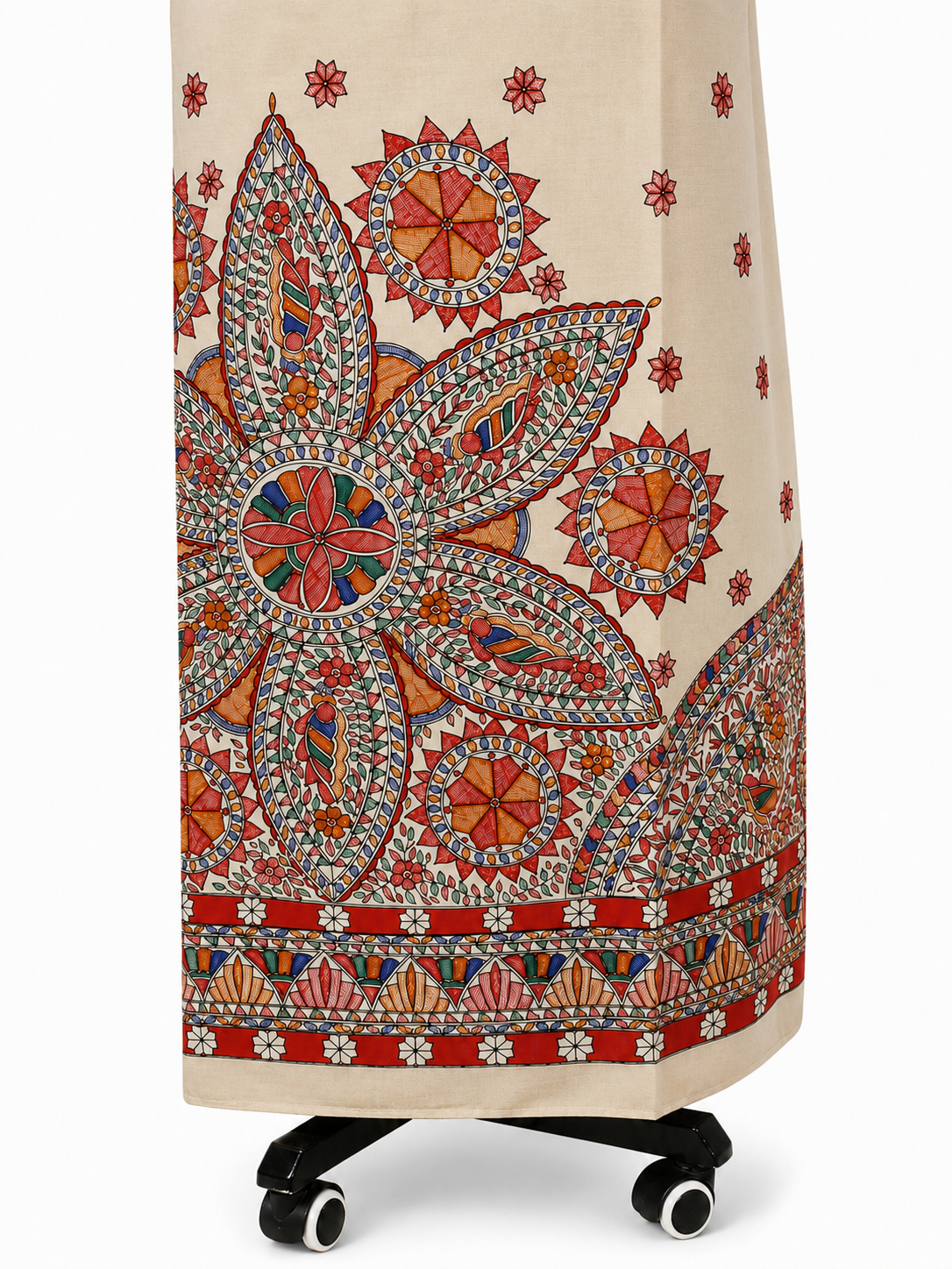 Handpainted Madhubani Tussar Munga Silk Suit Set with Boutique Kurti and Zari Border Dupatta