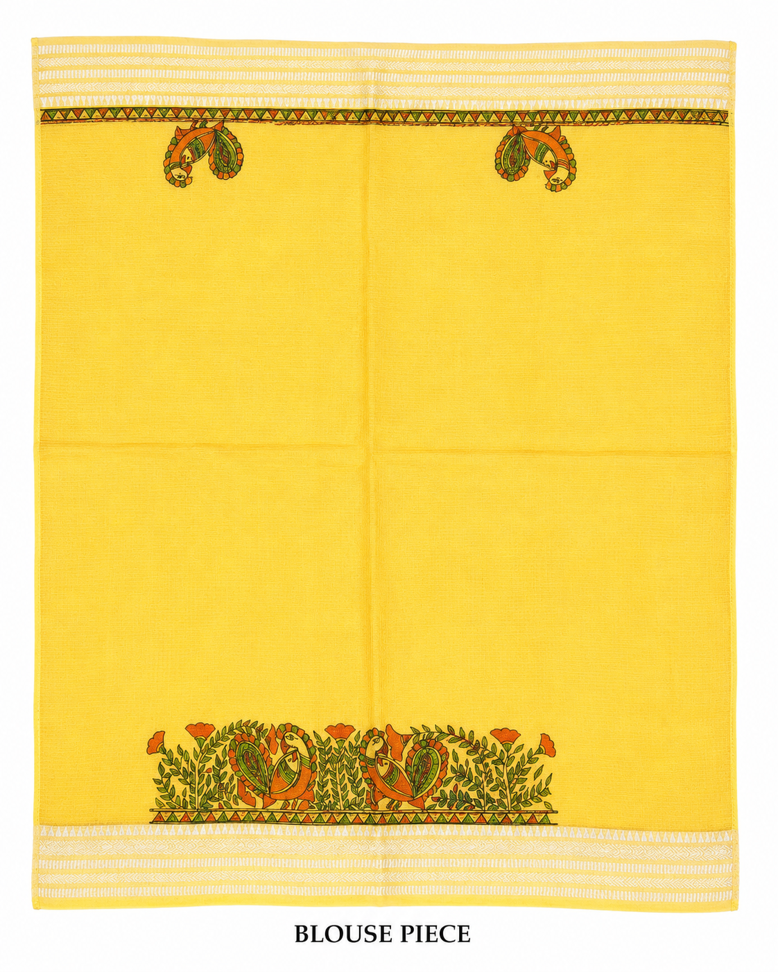 Hand- painted Mustard Yellow Kota Silk Saree with Ram - Sita Swayamwar Madhubani Art & Silver Zari Border