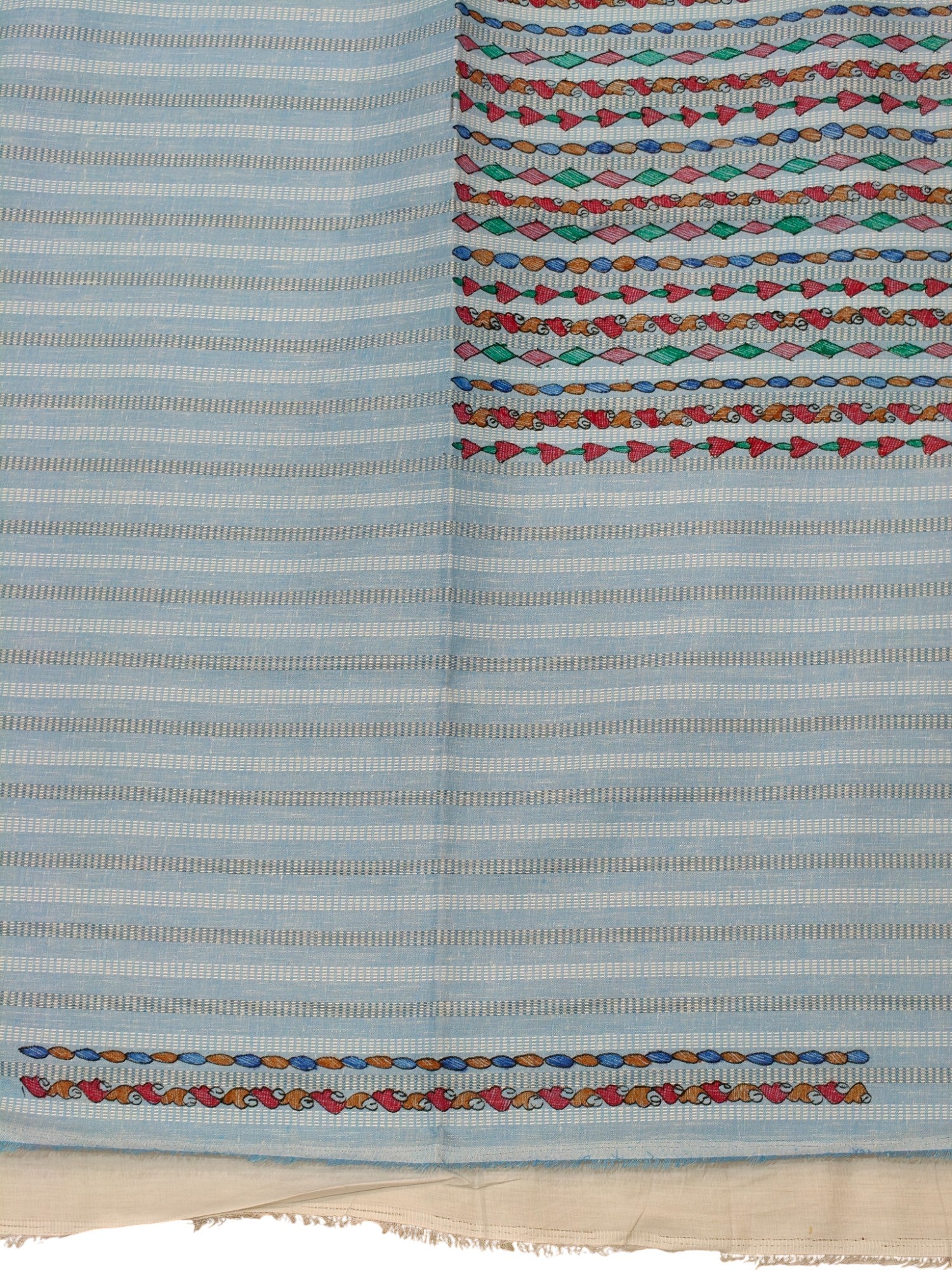 Hand-Painted Madhubani Unstitched Kurti on Cotton