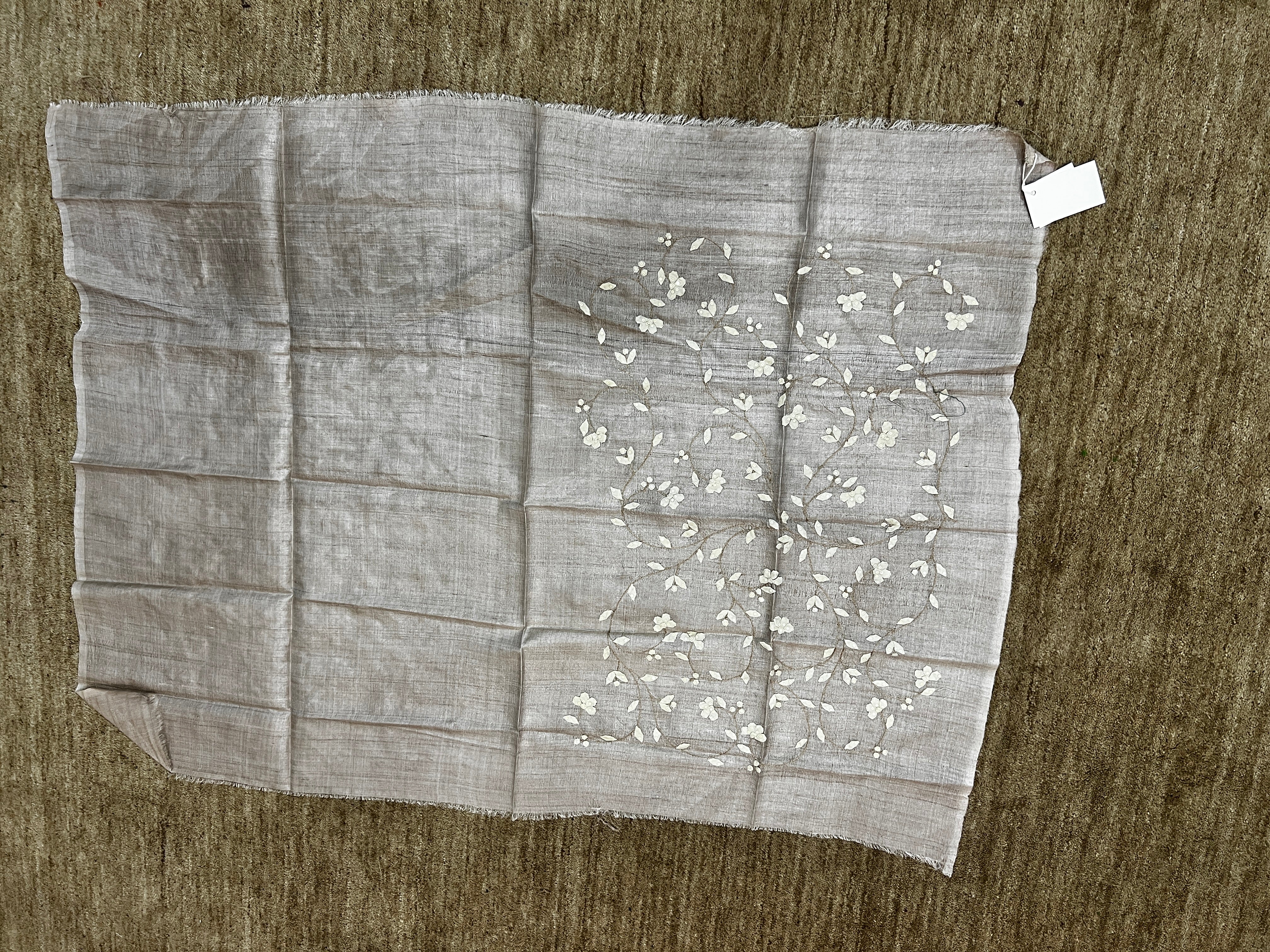 Hand-crafted Premium Desi Tussar Silk Saree with All-Over Appliqué and Patti Work