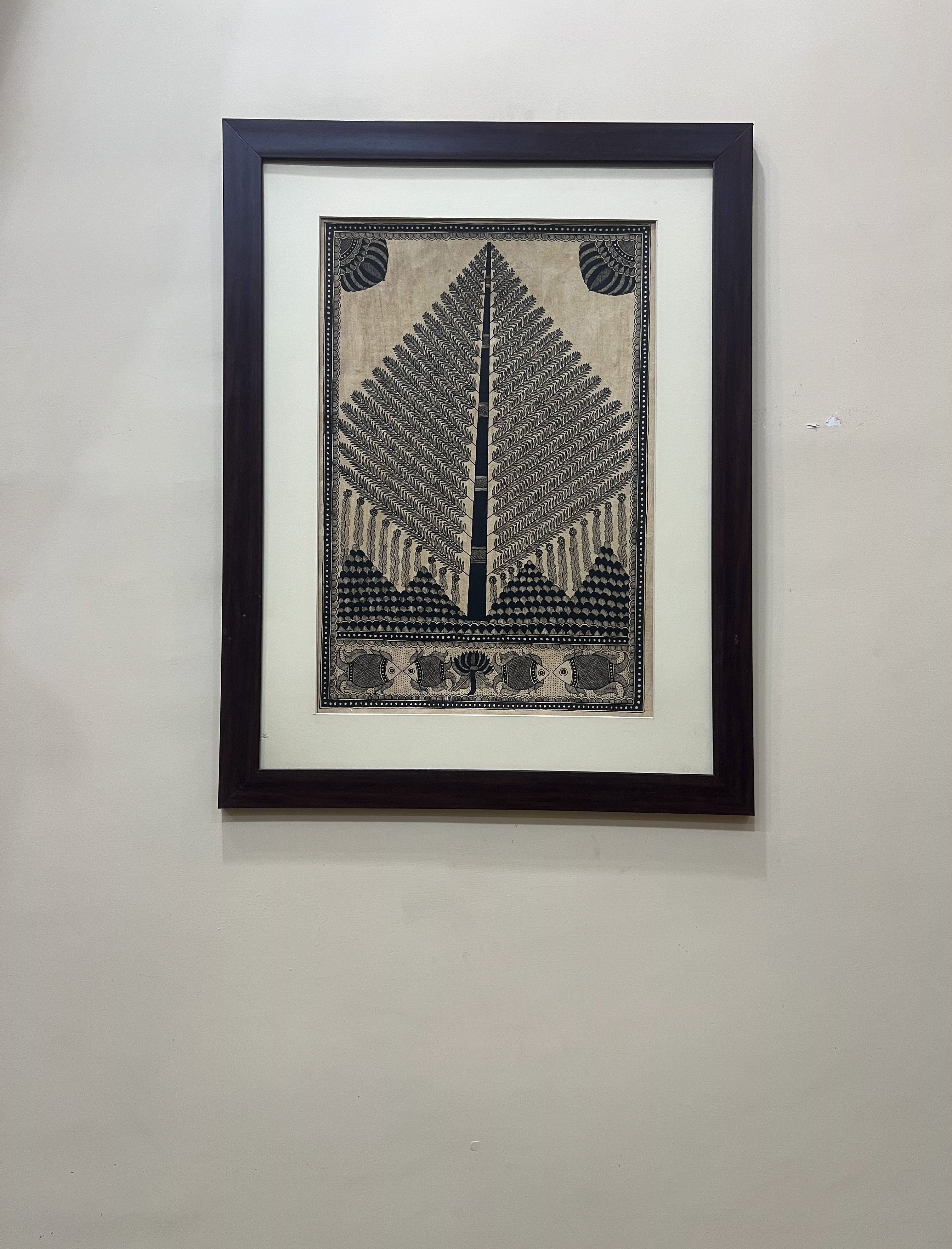 Hand-Painted Madhubani Tree of Life – A Masterpiece of Tradition