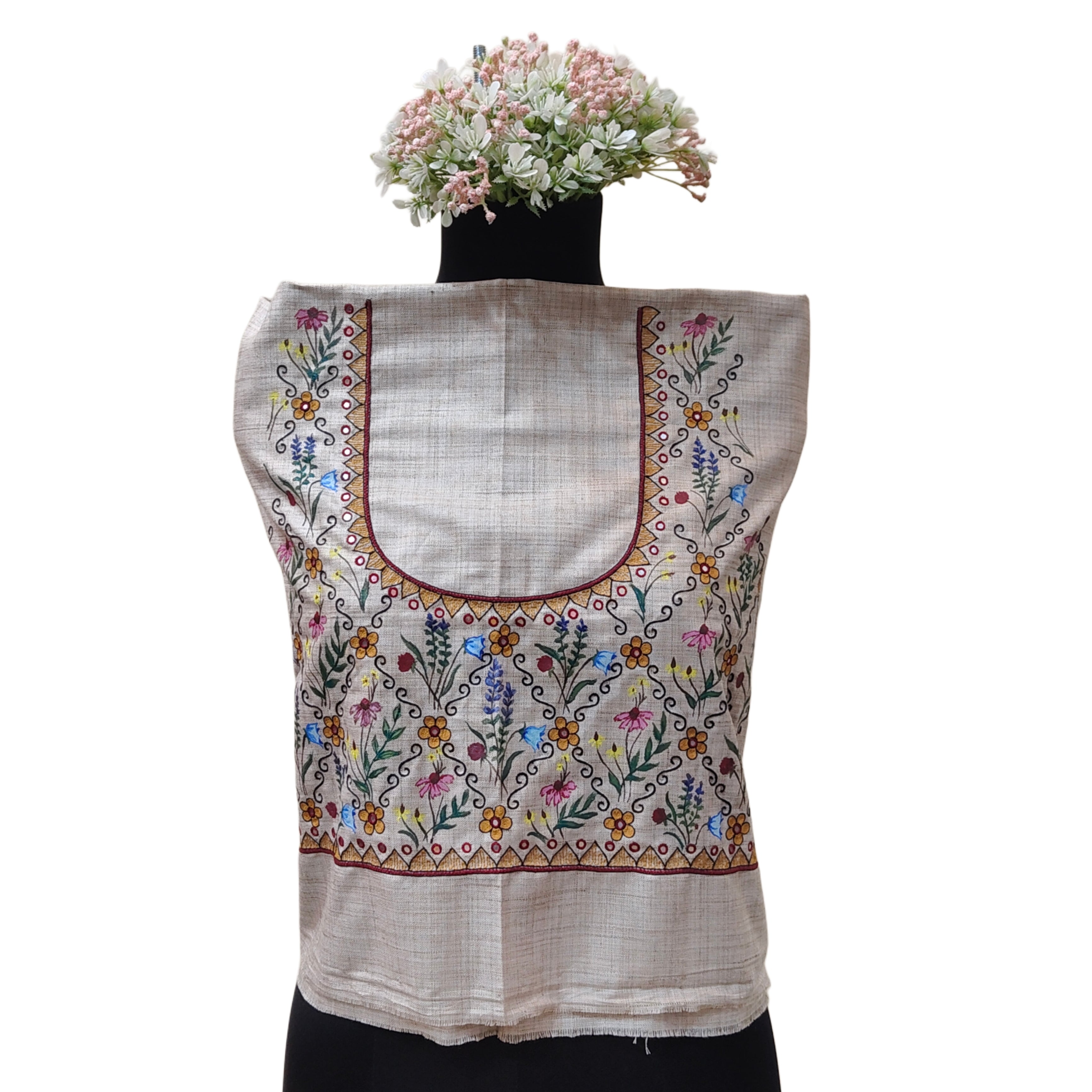 Handcrafted Elegance: Madhubani Style Blouse Piece on Pure Cotton