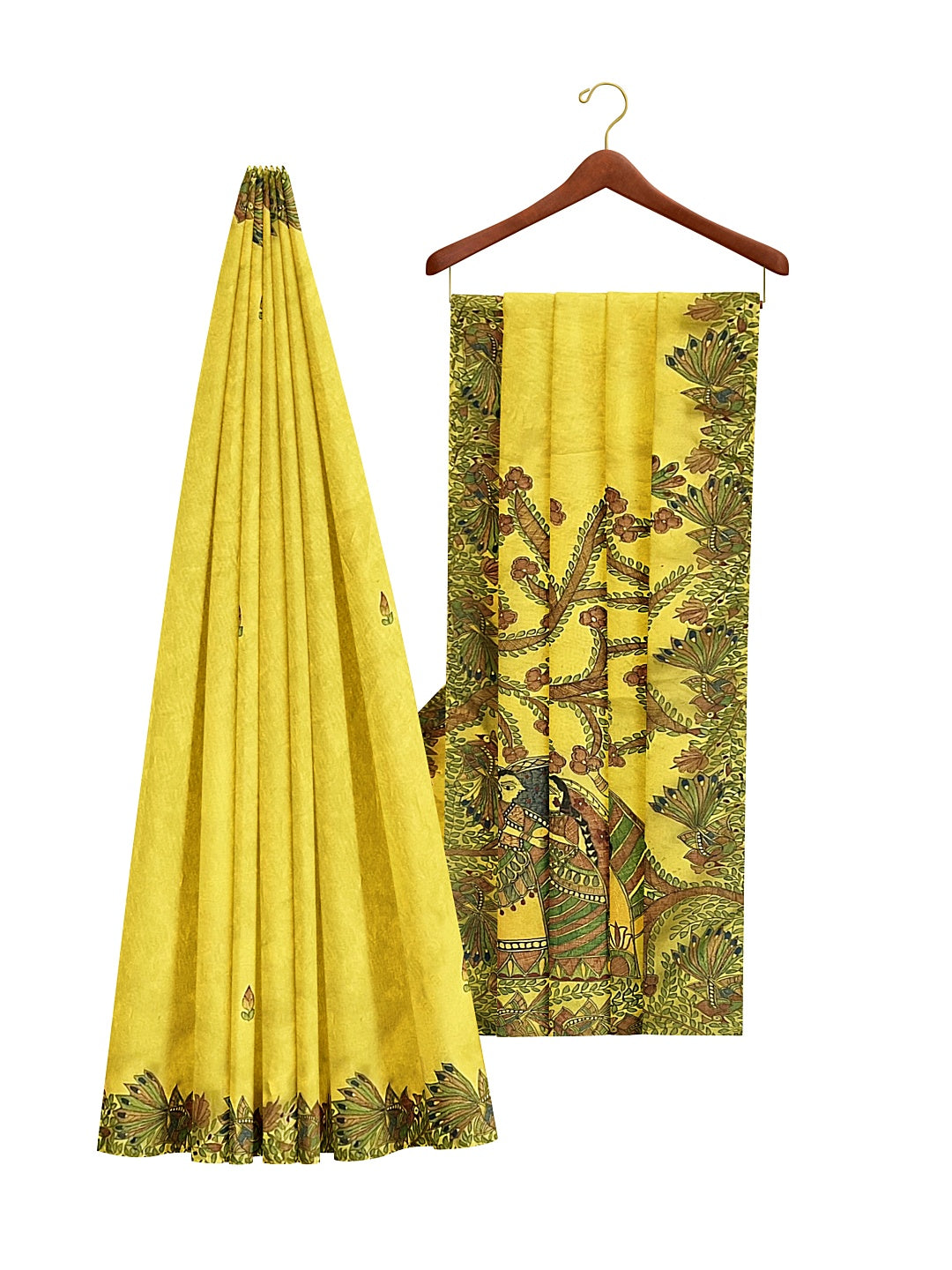 Hand-Painted Madhubani Mayur Saree