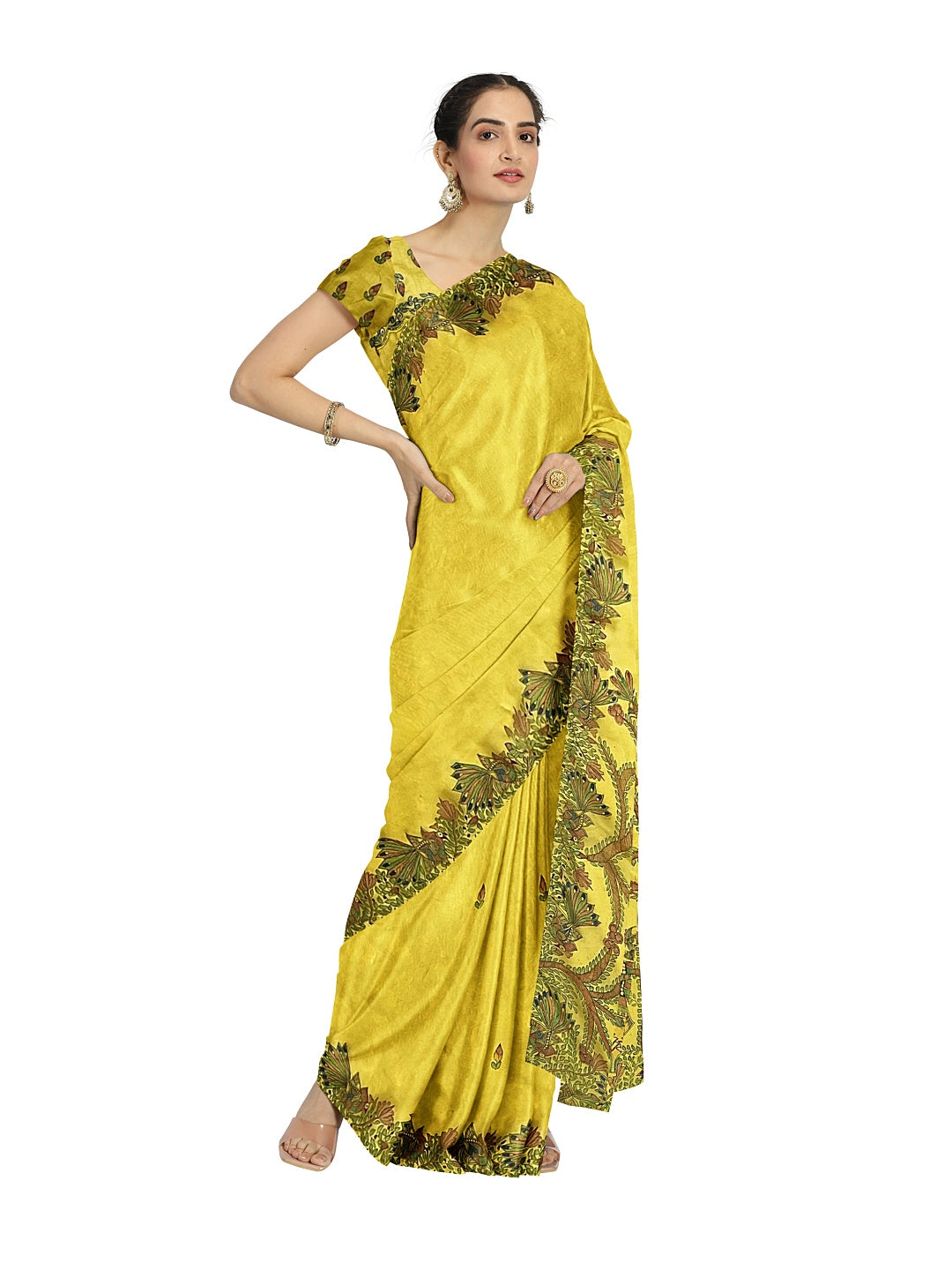 Hand-Painted Madhubani Mayur Saree