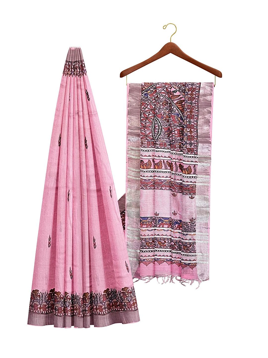 Hand-Painted Madhubani Mayur Saree