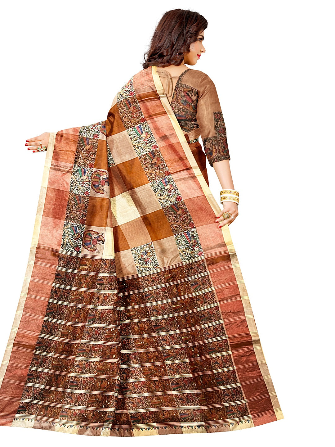 Madhubani on Murshidabad Silk Saree