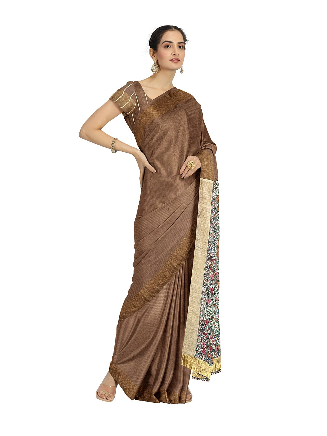 Hand-painted Raas-Leela Madhubani Saree