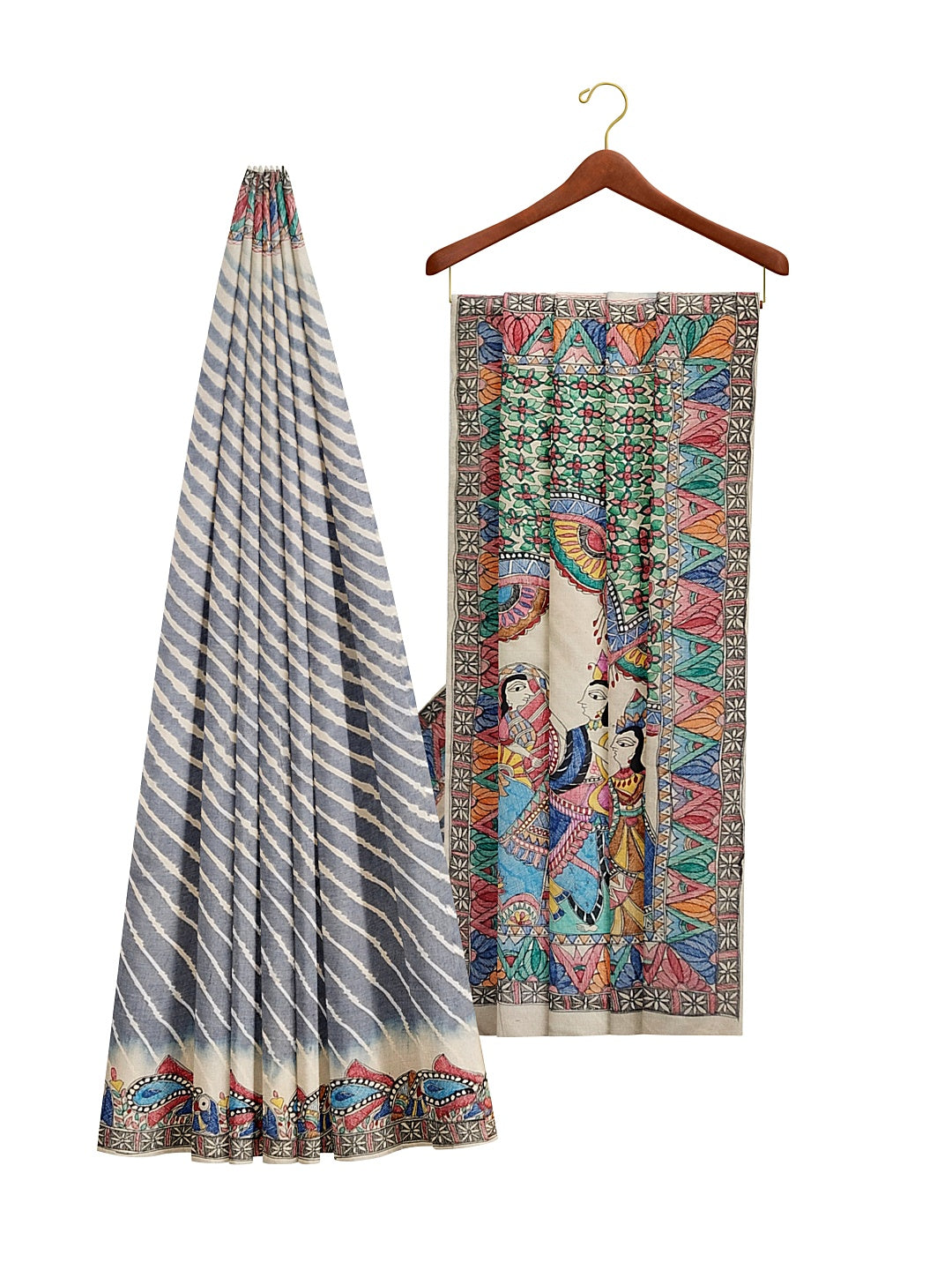 Ram and Sita on Leheriya Saree – A Divine Love Story in Tradition