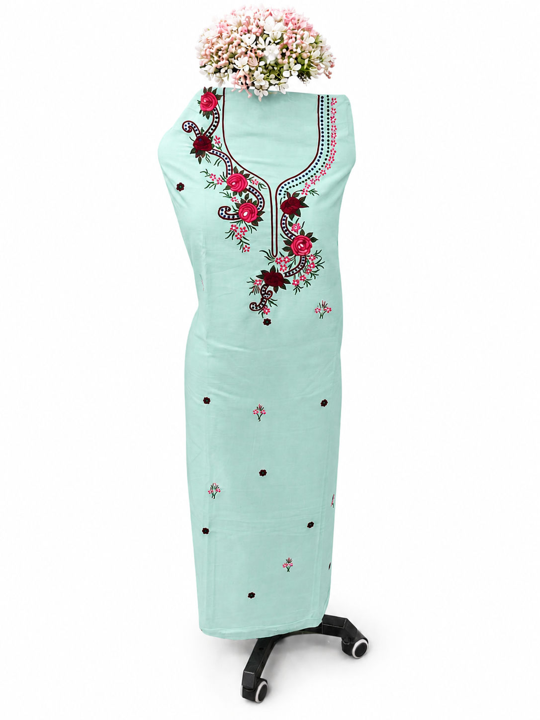 Gracefully Handpainted Suit Set with Ari Embroidery, Artistic Fabric Painting and Heritage-Inspired Dupatta Elegance