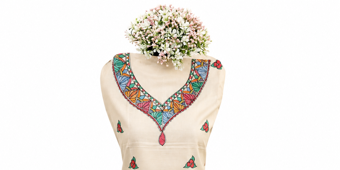 Hand-Painted Vat Savitri Inspired Tussar Munga Silk Suit Set with Artistic Kurti and Zari Border Dupatta