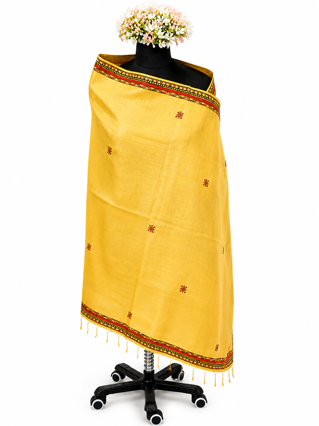Hand-Painted Madhubani Mandala Art Tussar Munga Silk Dupatta